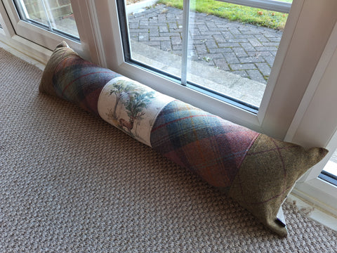 Draught Excluder- Country Stag with Tweed Patchwork