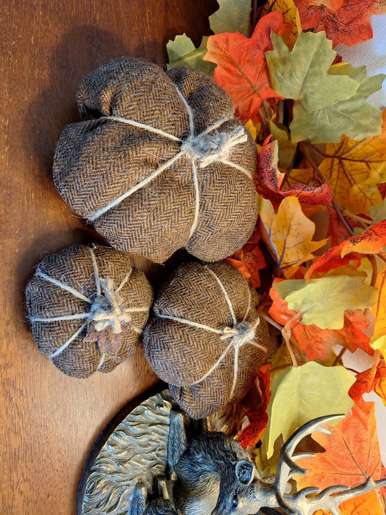 Tweed Pumpkins - Brown Herringbone