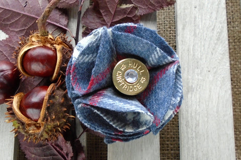 Sporting Tweed Brooch - Blue Check