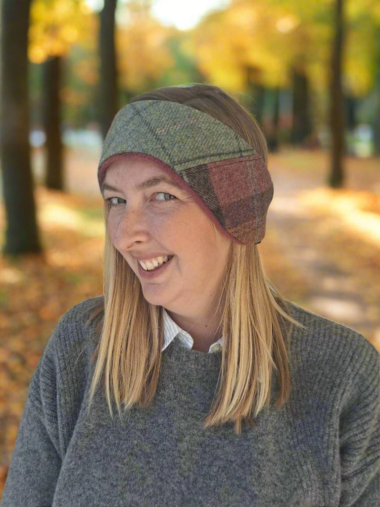 Limited Edition Headband- Lovat & Pink/ Mole