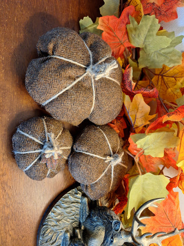 Tweed Pumpkins - Brown Herringbone