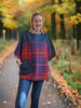 Ainderby Oversized Tweed Top - Navy Herringbone / Fire Cracker