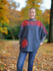 Ainderby Oversized Tweed Top - FireCracker/ Navy Herringbone