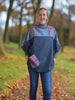 Ainderby Oversized Tweed Top - Vibrant Skies/ Navy Herringbone