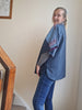 Ainderby Oversized Tweed Top - Vibrant Skies/ Navy Herringbone