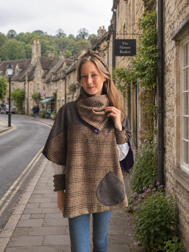 Ainderby Oversized Tweed Top - Autumn Bracken