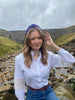 Knotted Hairband- Blueberry Houndstooth