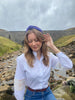 Knotted Hairband- Blueberry Houndstooth