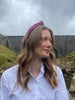 Knotted Hairband- Berry Houndstooth