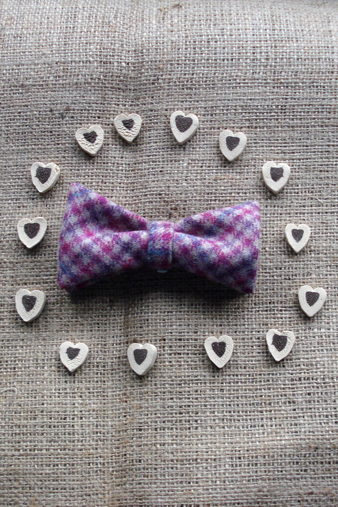 Doggy Bows- Pink Houndstooth