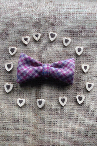 Doggy Bows- Pink Houndstooth