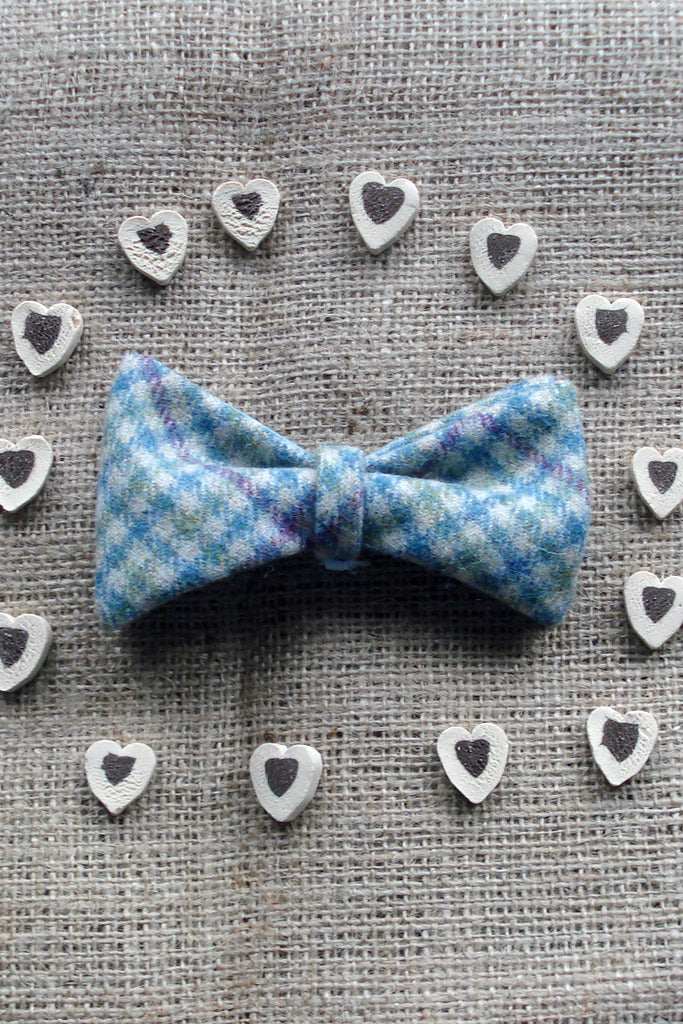 Doggy Bows- Green Houndstooth