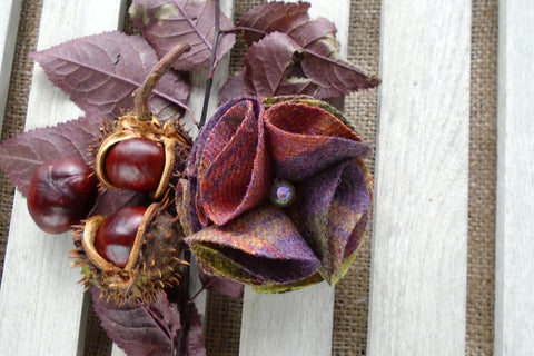 Tweed Brooch/clip - Fruit salad
