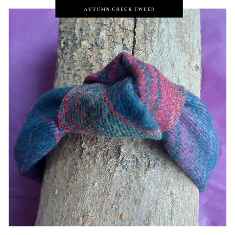 Tweed Knotted Headband- Autumn Check