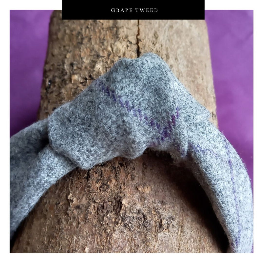 Tweed Knotted Headband- Grape