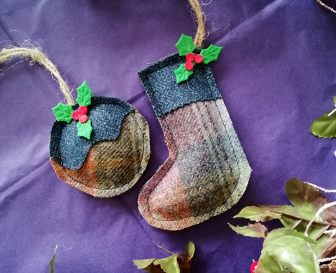 Tweed Christmas Decoration-  Mole