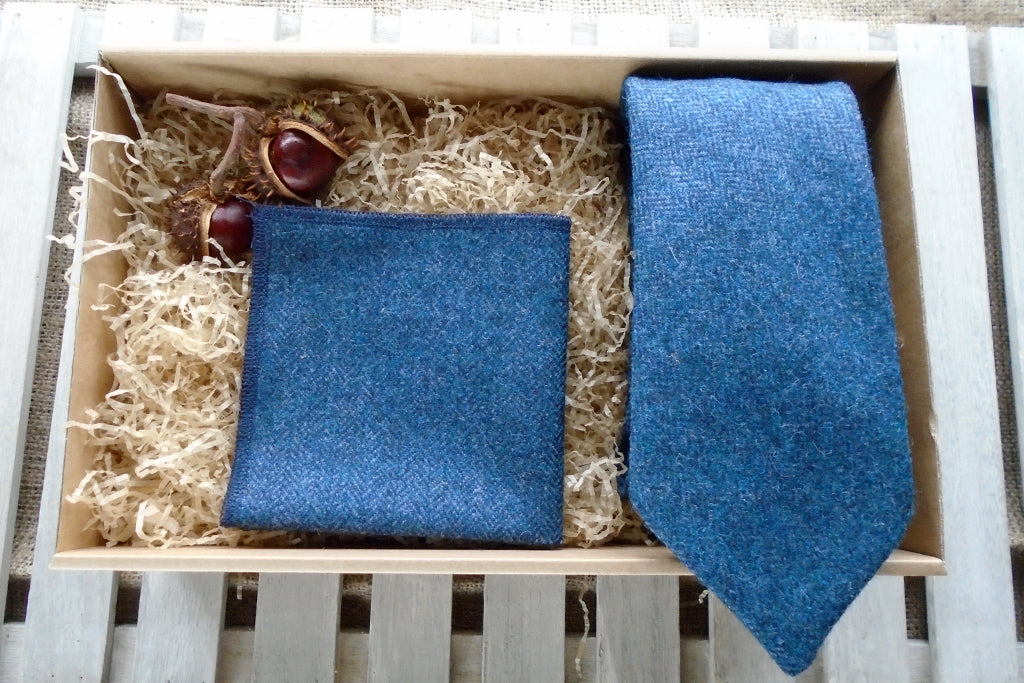 Navy Tweed Tie Gift Box