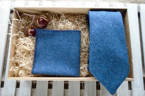Navy Tweed Tie Gift Box
