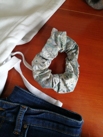 Scrunchie- Blue/Green pattern