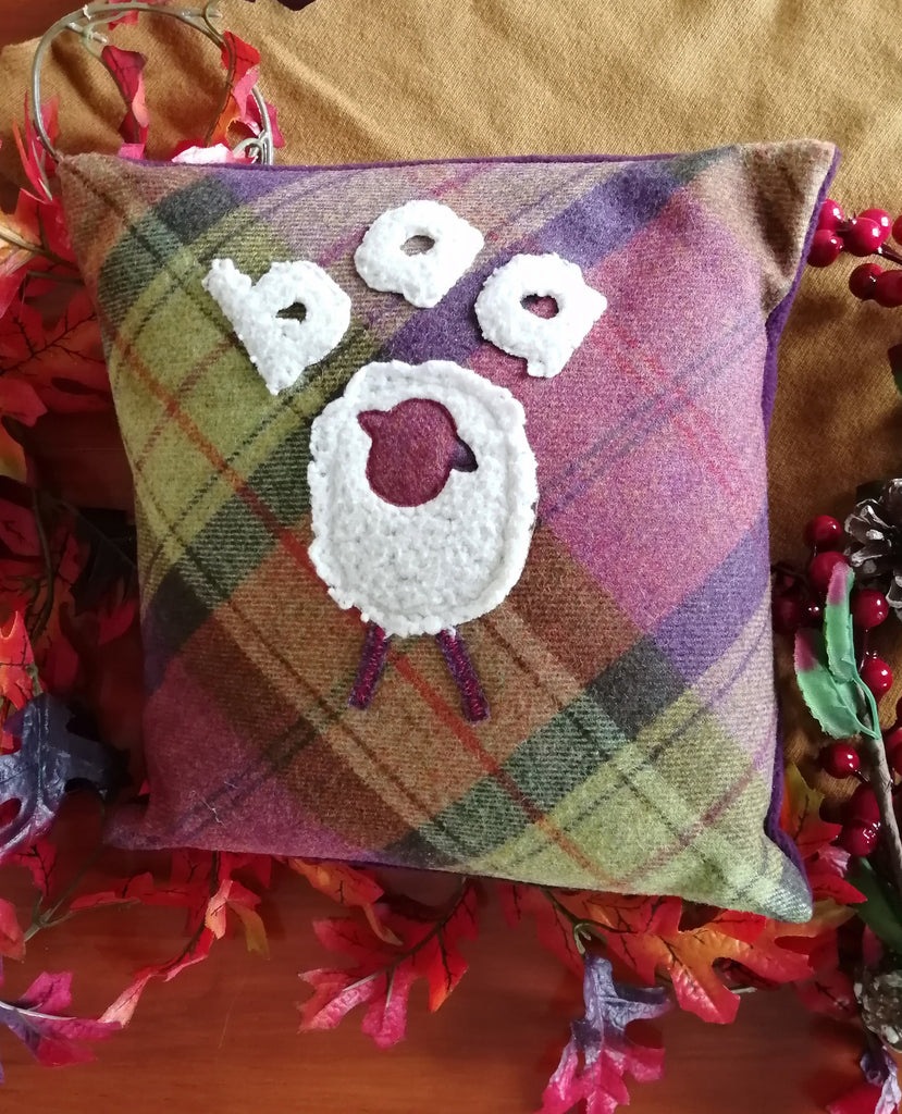 Wooly Sheep Tweed Cushion- fruit salad