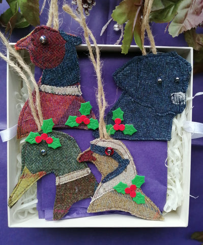 Tweed Christmas Collection of Game Birds and Labrador