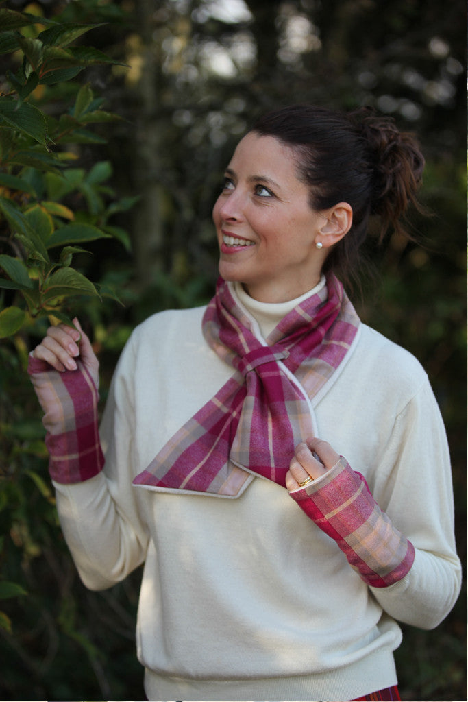 Alice Scarf - Raspberry Check