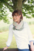 Floral Snood- Green Herringbone large floral print