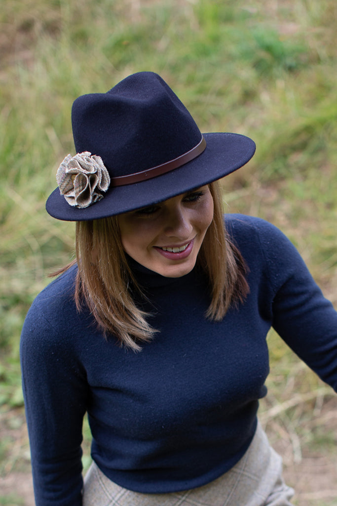 Navy Fedora Hat