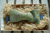 Bow Tie -Lichen Tweed with Blue Sheep Print