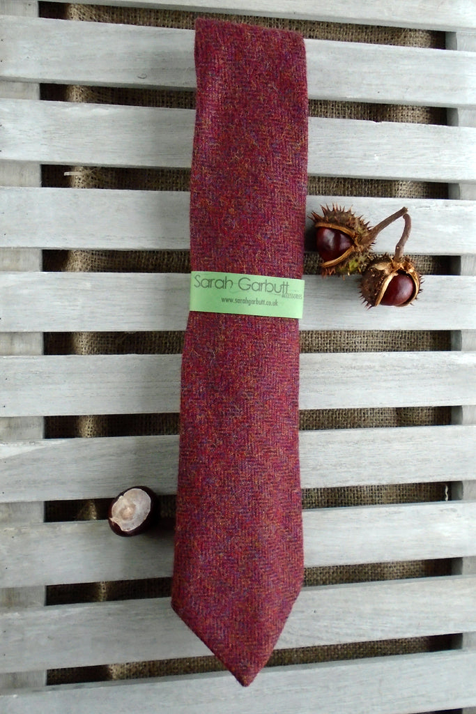 Sporting Tweed Ties-  Red Herringbone