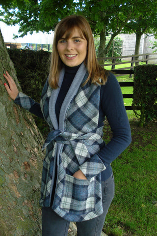 Tweed Pocket Scarf- Blueberry